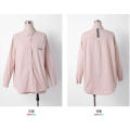 Spring Water Pink Long Sleeve Plain Ladies Shirt